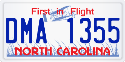 NC license plate DMA1355