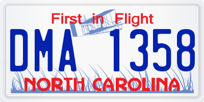 NC license plate DMA1358
