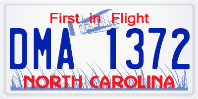 NC license plate DMA1372