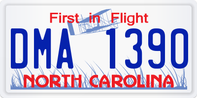 NC license plate DMA1390