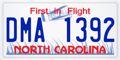 NC license plate DMA1392