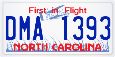 NC license plate DMA1393