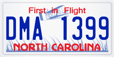 NC license plate DMA1399