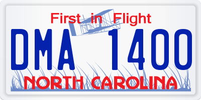 NC license plate DMA1400