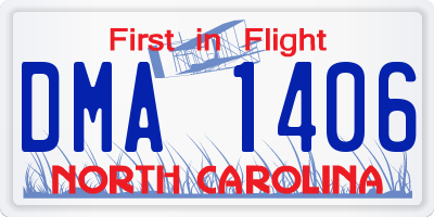 NC license plate DMA1406