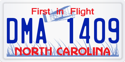 NC license plate DMA1409