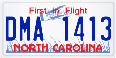 NC license plate DMA1413