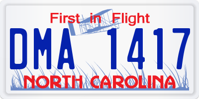 NC license plate DMA1417