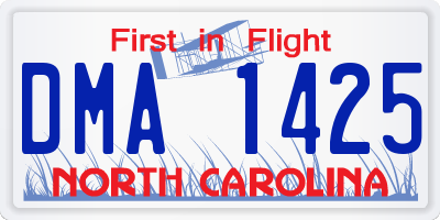 NC license plate DMA1425