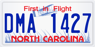 NC license plate DMA1427