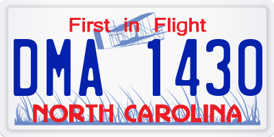 NC license plate DMA1430