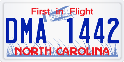 NC license plate DMA1442