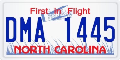 NC license plate DMA1445