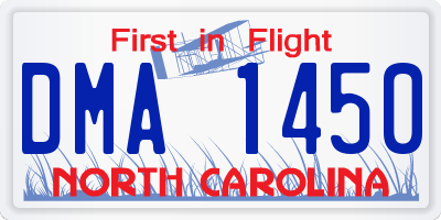 NC license plate DMA1450