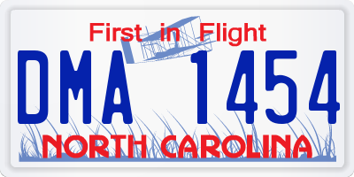 NC license plate DMA1454
