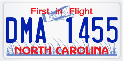 NC license plate DMA1455