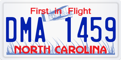 NC license plate DMA1459