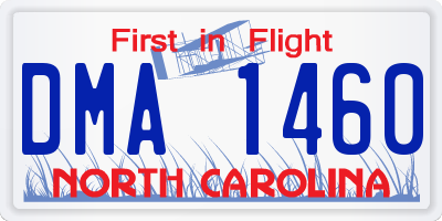NC license plate DMA1460