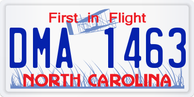 NC license plate DMA1463