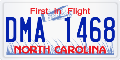 NC license plate DMA1468