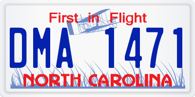 NC license plate DMA1471