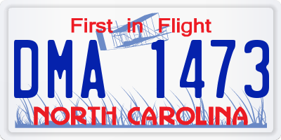 NC license plate DMA1473