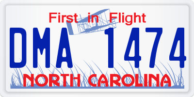 NC license plate DMA1474