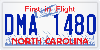 NC license plate DMA1480