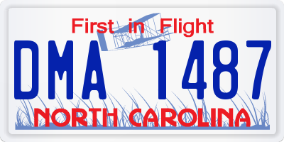 NC license plate DMA1487