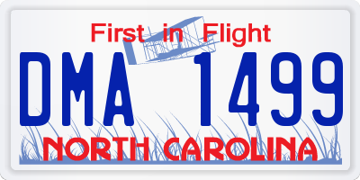 NC license plate DMA1499