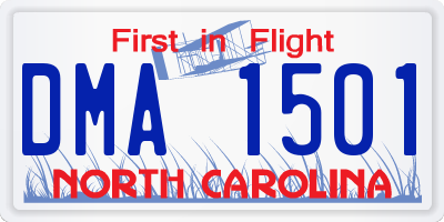 NC license plate DMA1501