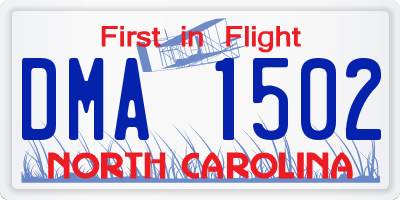 NC license plate DMA1502