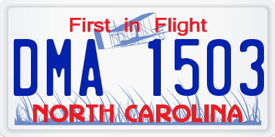 NC license plate DMA1503