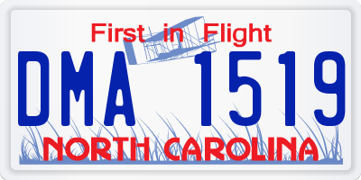 NC license plate DMA1519