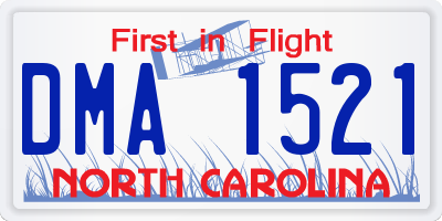 NC license plate DMA1521