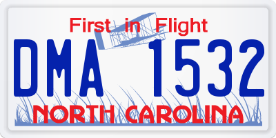 NC license plate DMA1532