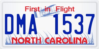 NC license plate DMA1537