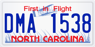 NC license plate DMA1538