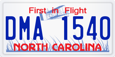 NC license plate DMA1540
