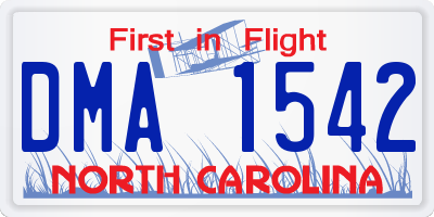 NC license plate DMA1542