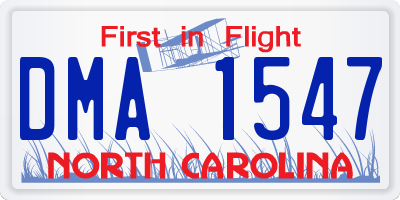 NC license plate DMA1547