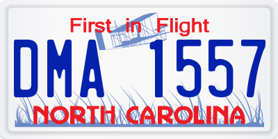 NC license plate DMA1557