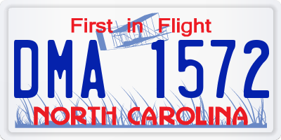 NC license plate DMA1572