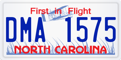 NC license plate DMA1575