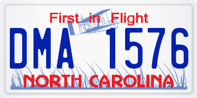NC license plate DMA1576