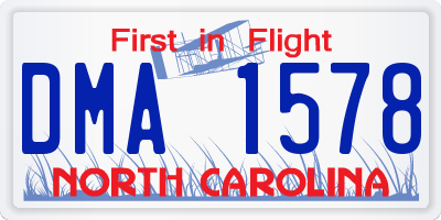 NC license plate DMA1578