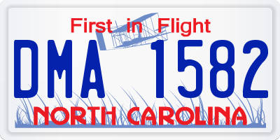 NC license plate DMA1582