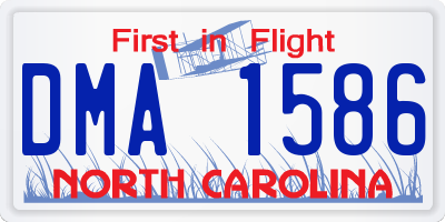 NC license plate DMA1586