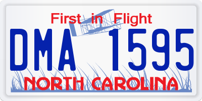NC license plate DMA1595