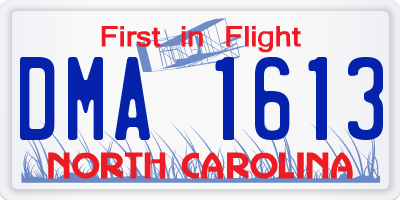 NC license plate DMA1613